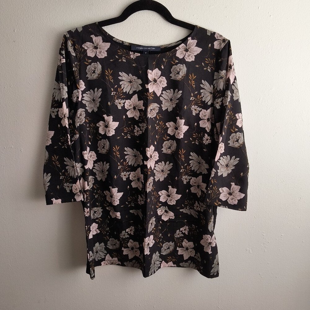 French Connection Mix Media Floral Top
